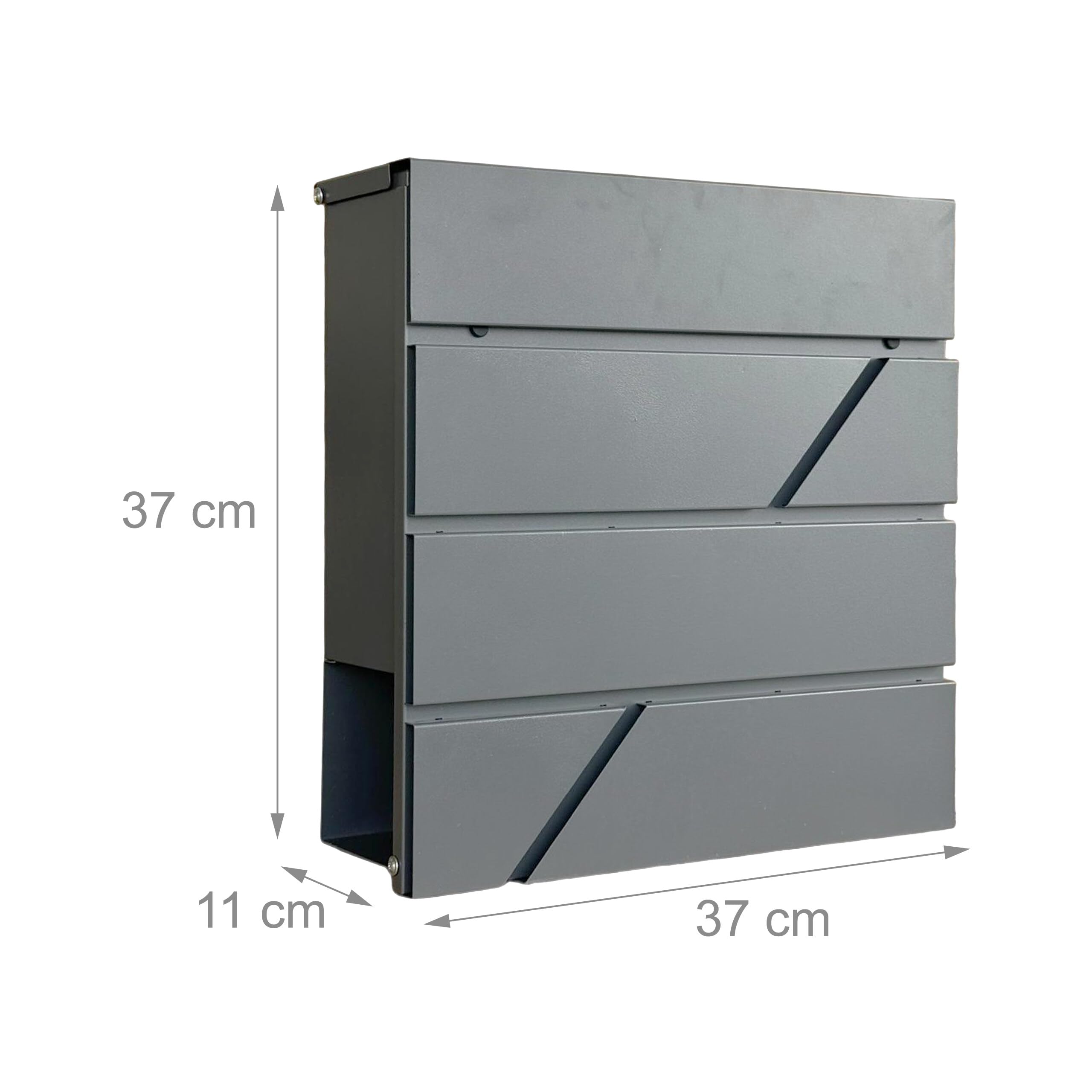 Buzón Relaxdays con Compartimento para periódicos, HBT: 37 x 37 x 11 cm, DIN C4, Apto para Exteriores, 4 Llaves.