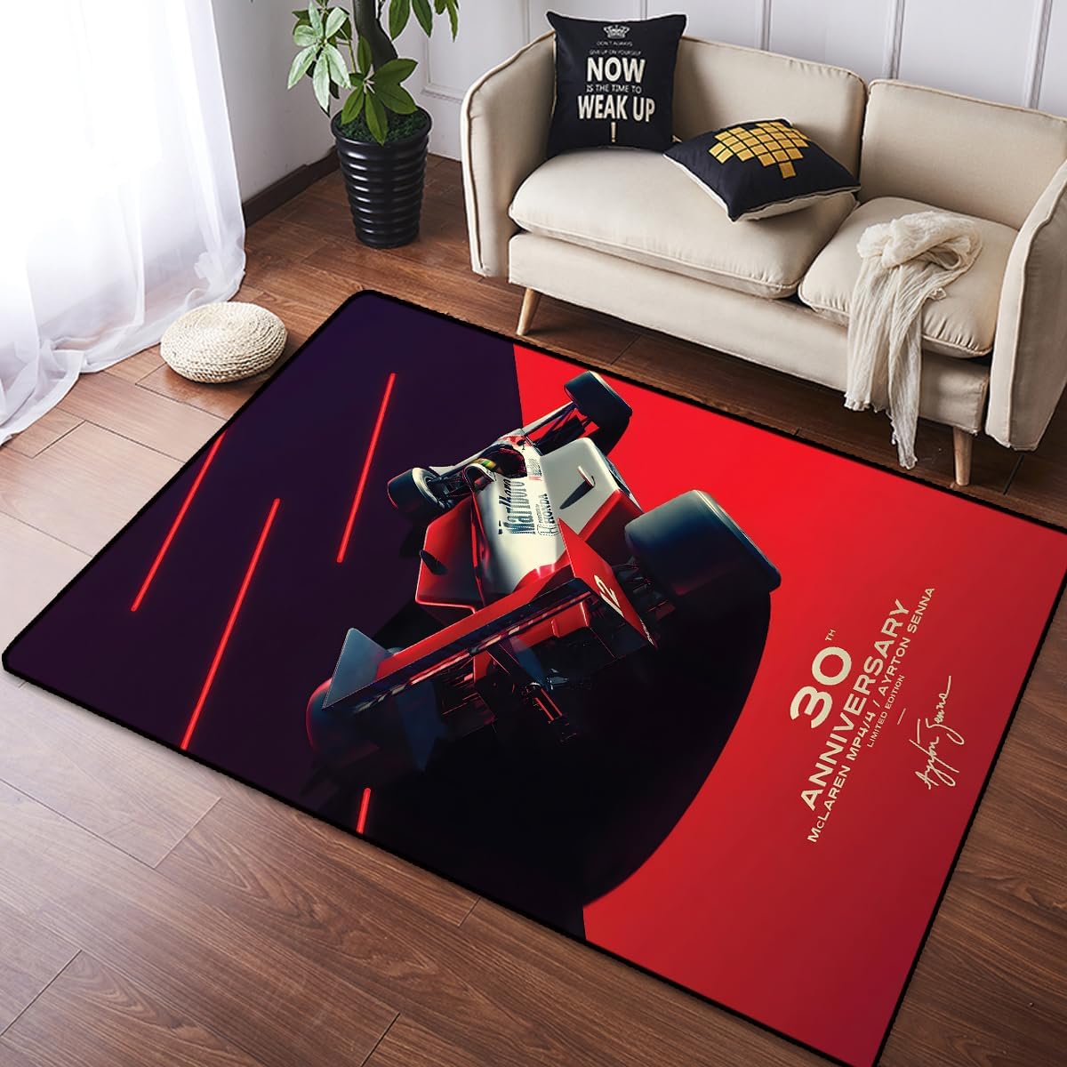 Sports Racing Car Area Rug for Bedroom Living Room Race