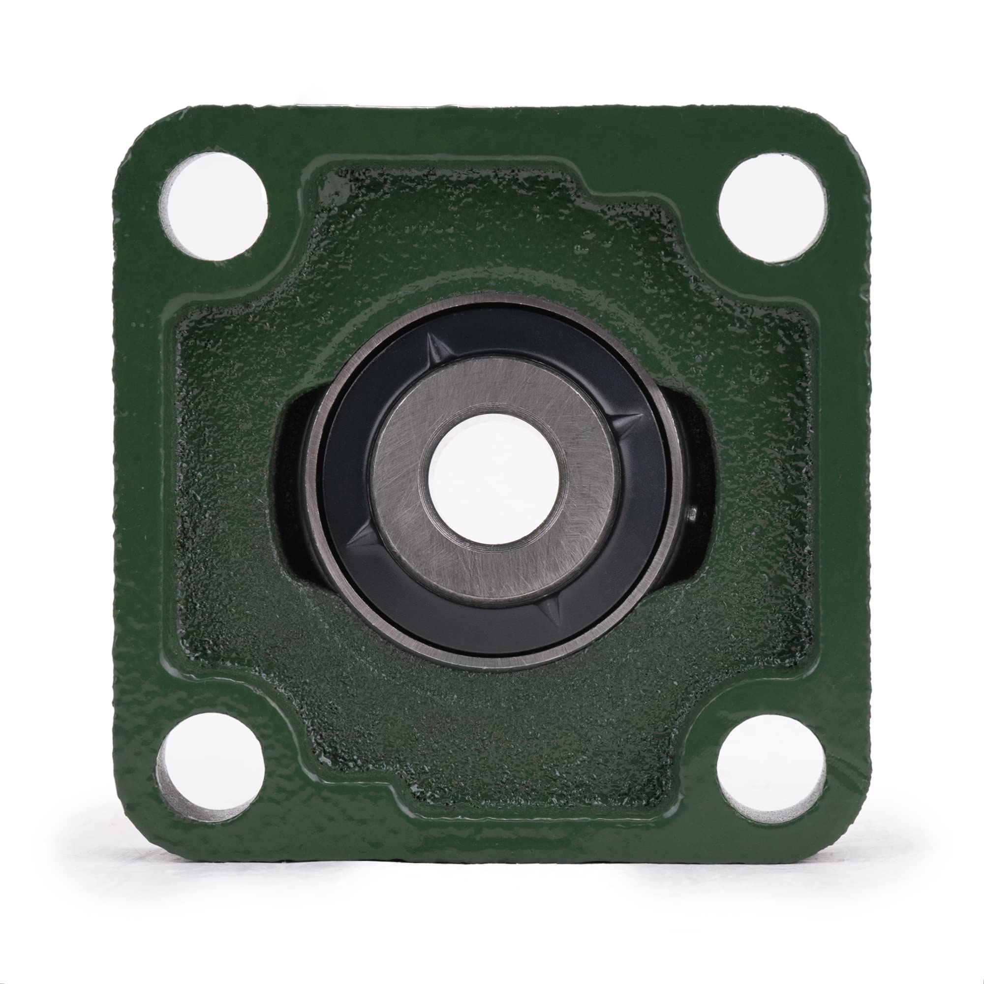 XiKe 2 Pcs UCF202 Alésage 15mm Roulements carrés à palier lisse montés sur flasque, Coquille intégrale en fonte et roulements auto-alignants en acier chromé.
