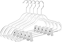 Vista 28 de MIZGI - Perchas premium de terciopelo negro para pantalones con clips ajustables (paquete de 20) Perchas delgadas para faldas - Perchas