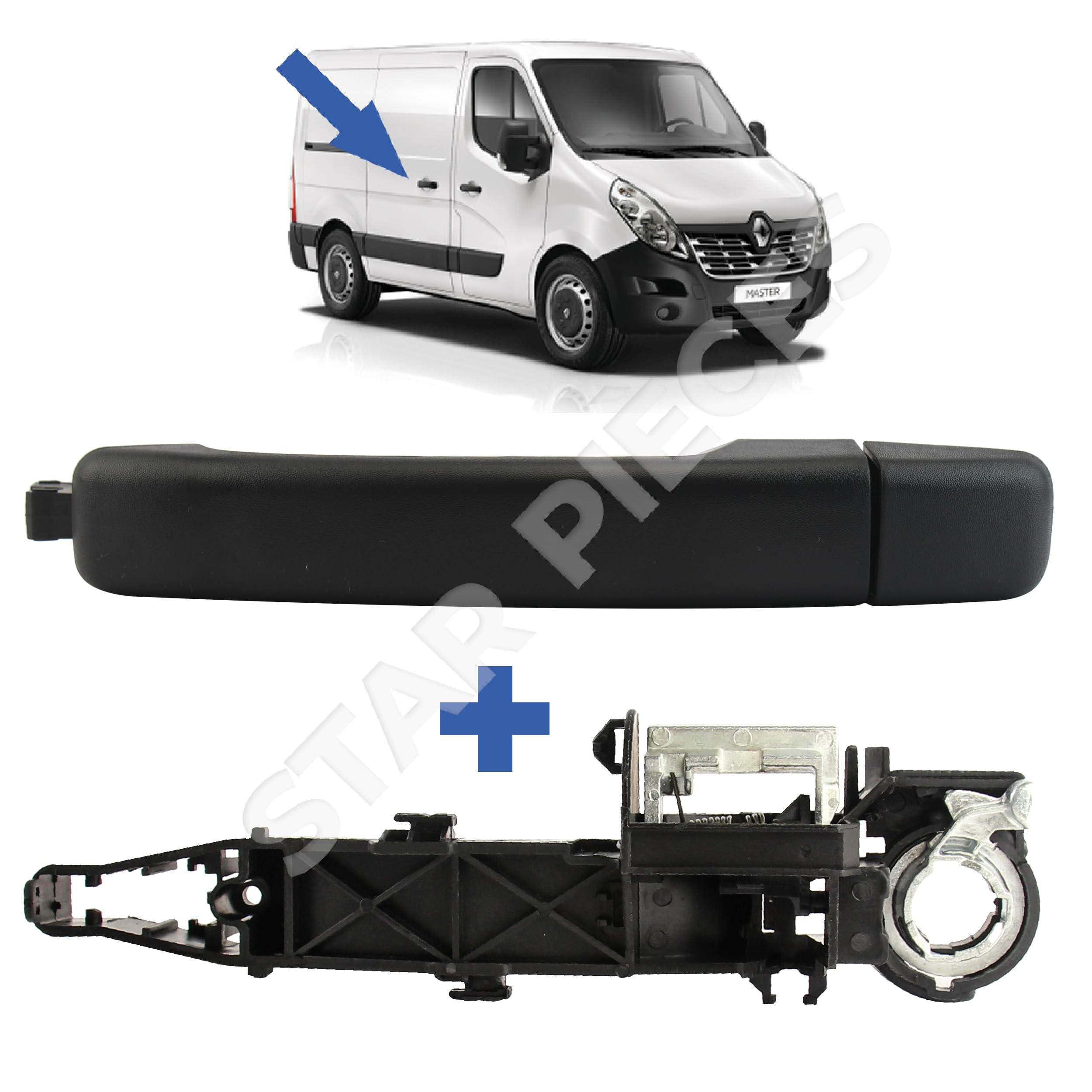 STARKIT PERFORMANCE Maniglia + supporto compatibile per Master 3, Movano B e Nissan NV400 (dal 2010) ANTERIORE SINISTRO (lato conducente) o PORTA LATERALE DESTRA (lato passaggero) 806078197R