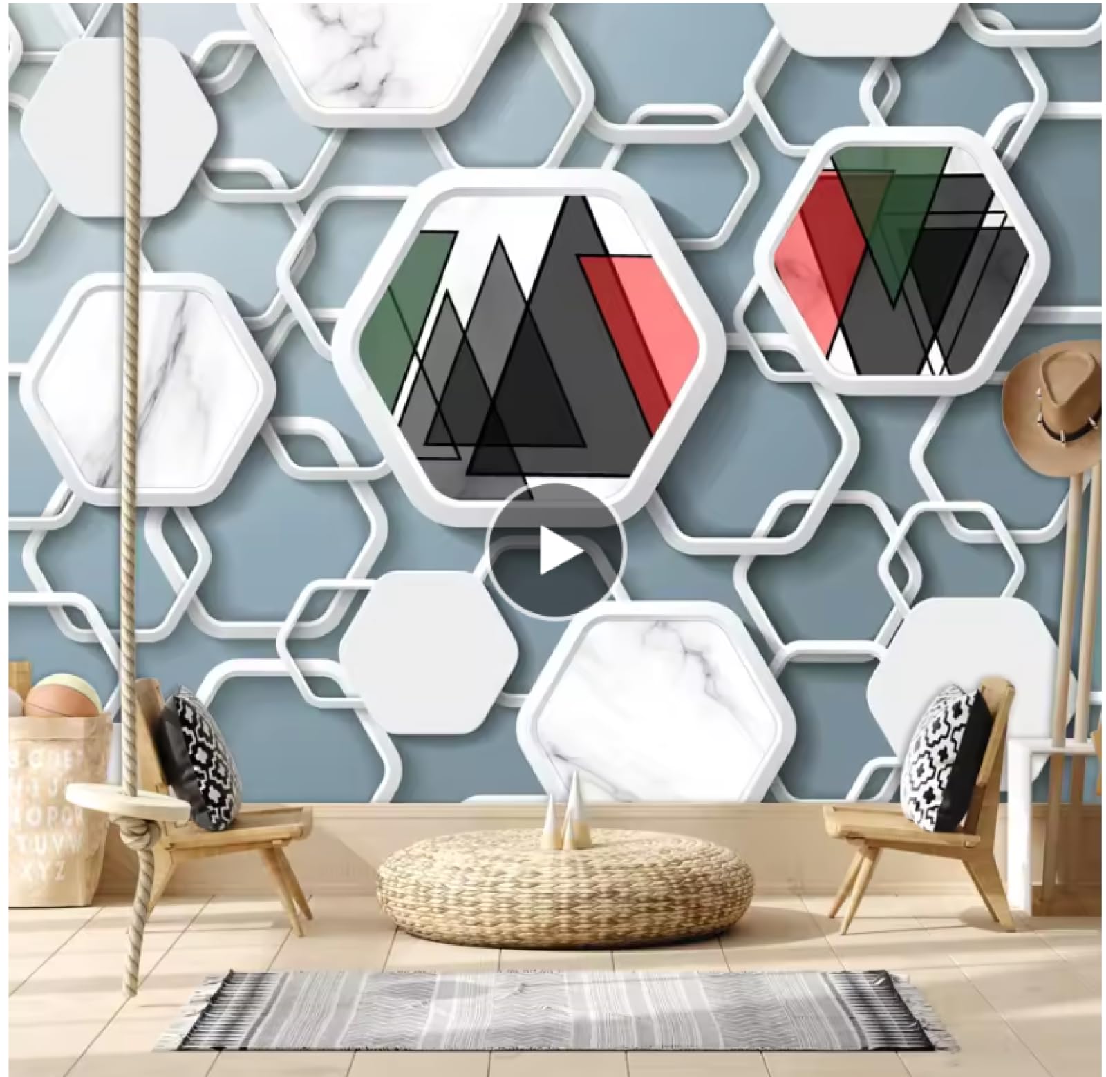 Tapeta sypialnia ściany geometryczny wzór salon dekoracja tapety ścienne wystrój domu tapeta 3D, 3D, 300 x 210 cm