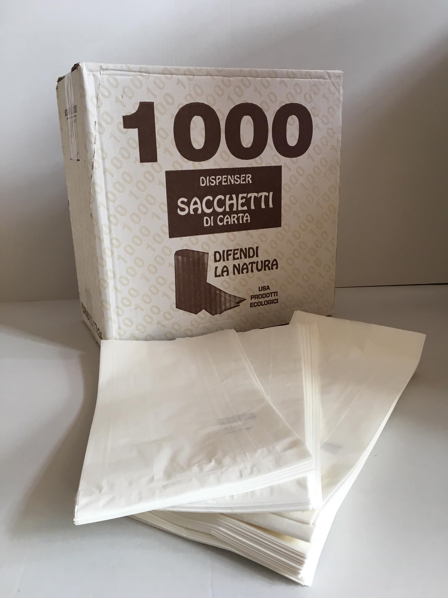 100/1000 Sacchetti di Carta Bianchi 17x34 cm Sacchetto in Carta Kraft Bianca per Alimenti Pane Dolci DOLCIUMI Articoli da Forno ORTOFRUTTA (1000)