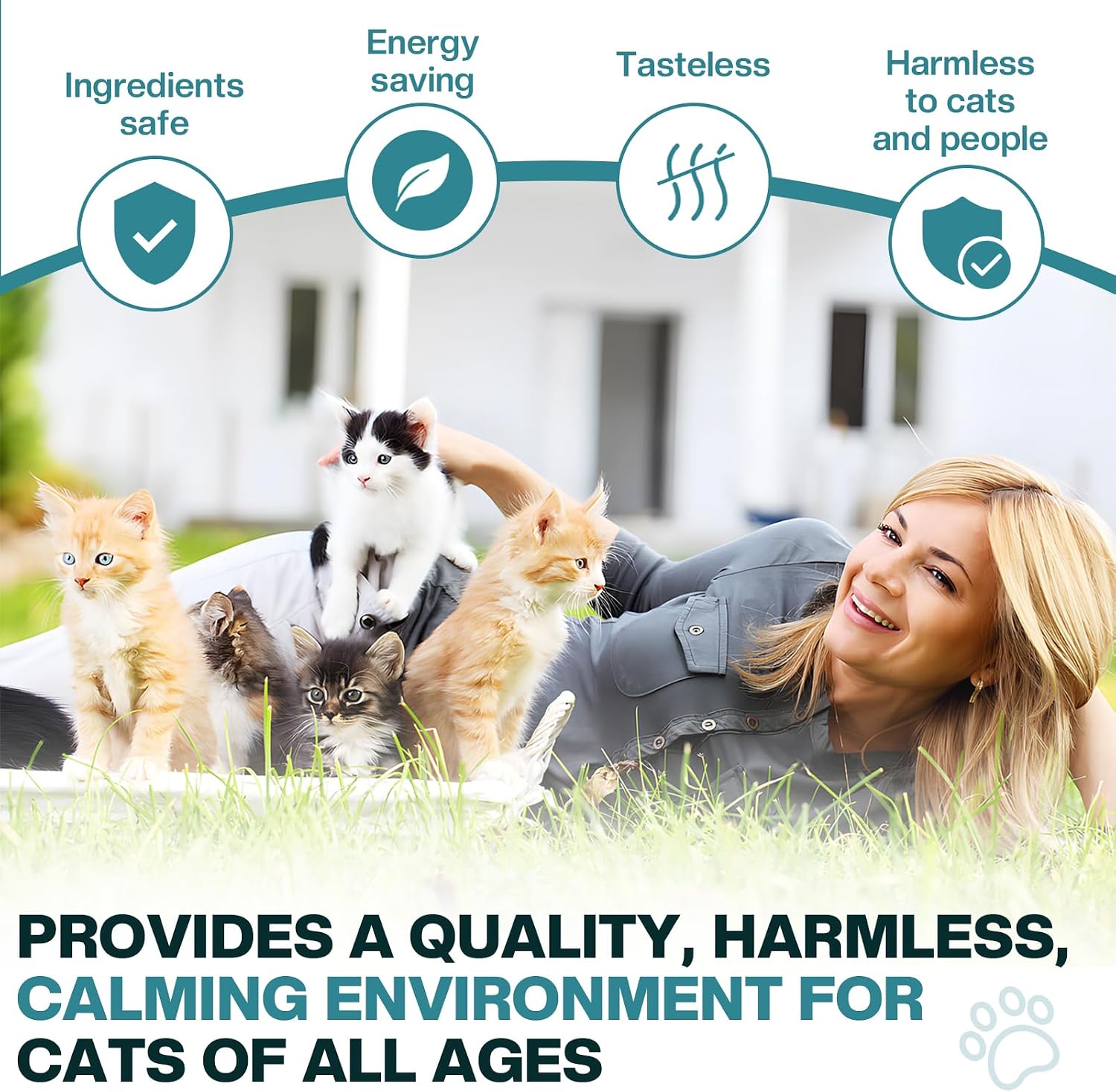 Cat Calming Diffuser 6 in 1 Multicat Calming Pheromones Diffusers 90 Days Relief Stress Anxiety Fighting Scratching Calm Relaxing Pheromone for Cats Kit 48ml Refill Plug In Fits Common Diffusers