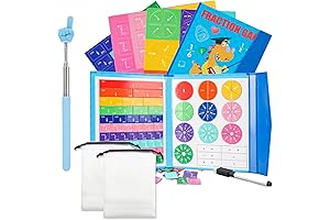 110 Pcs Magnetic Fraction Tiles, Puzzle & Fraction Circles for Kids