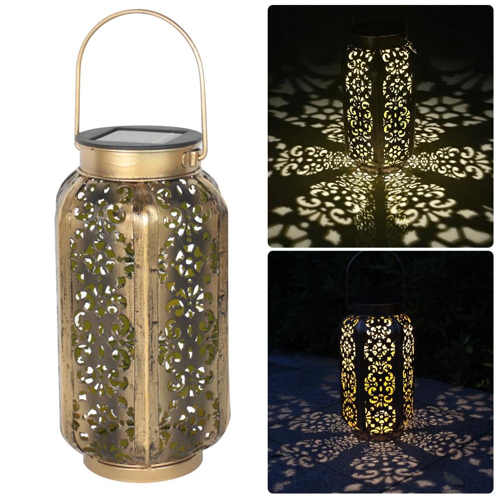 YONGCHY Solar Lights Outdoor Hanging Solar Lanterns Garden Outdoor Solar Lights with Handle Retro Metal Waterproof for Patio Yard Pathway Decorative