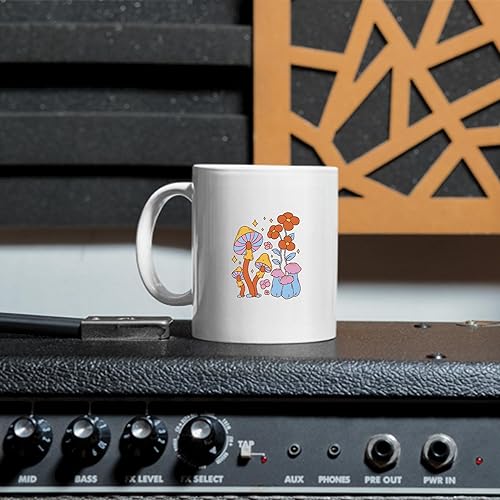 Miniatura 5 de Mushroom and Flowers Design Gifts for Nature Lovers 11oz 15oz White Coffee Mug