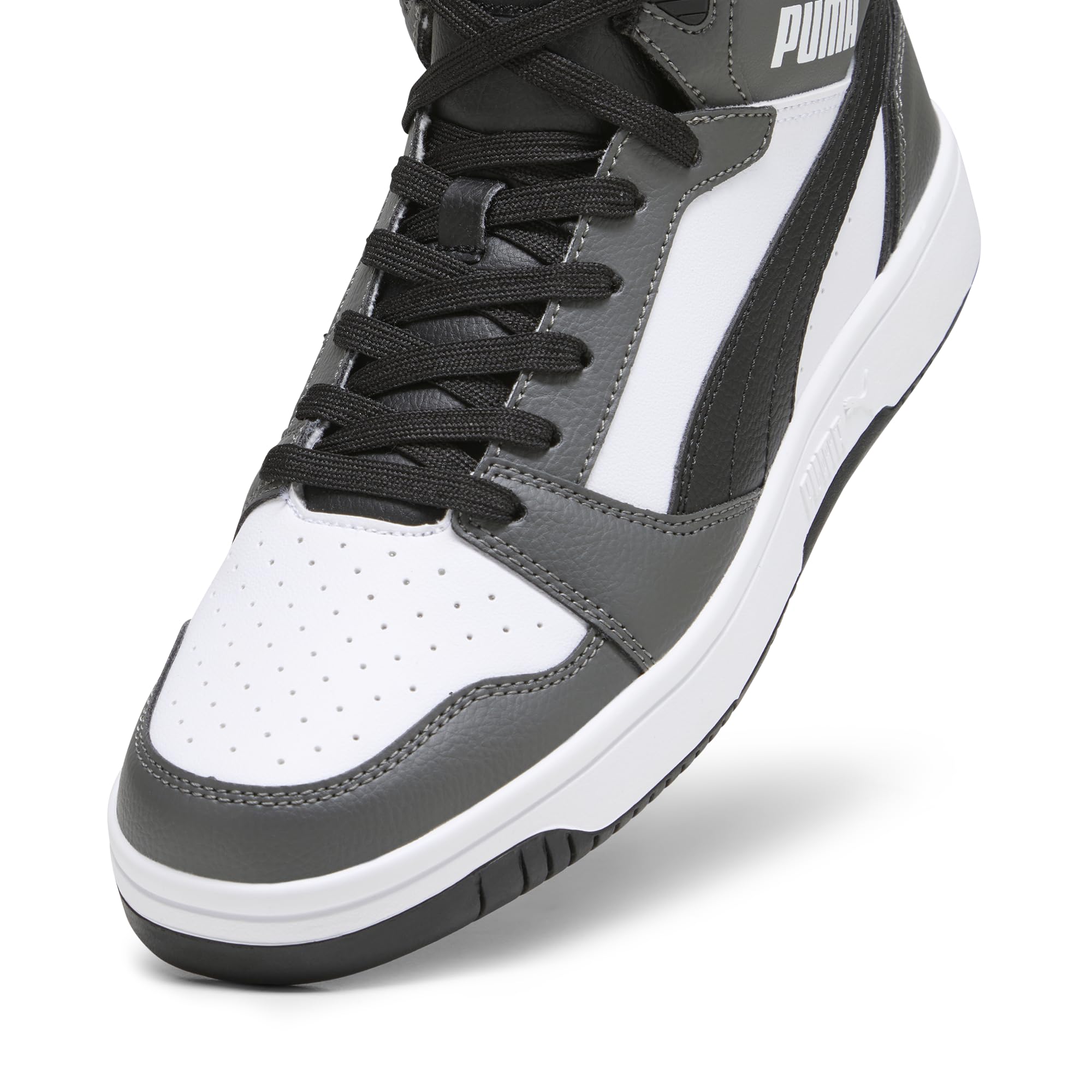 PUMA Rebound V6 Adidasy Uniseks,PUMA WHITE-PUMA BLACK-SHADOW GRAY,42.5 EU