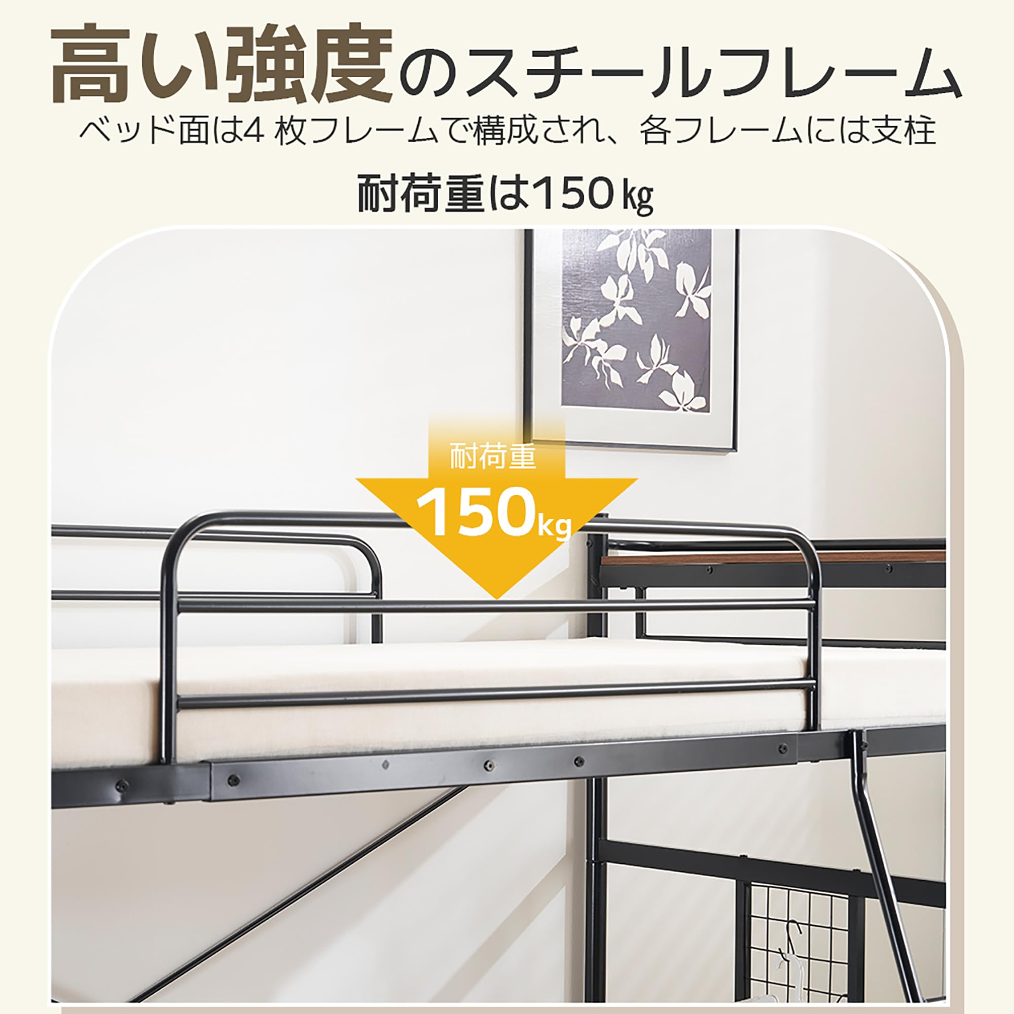 Amazon｜システムベット 3WAYロフトベッド シングル 収納付き 北欧風