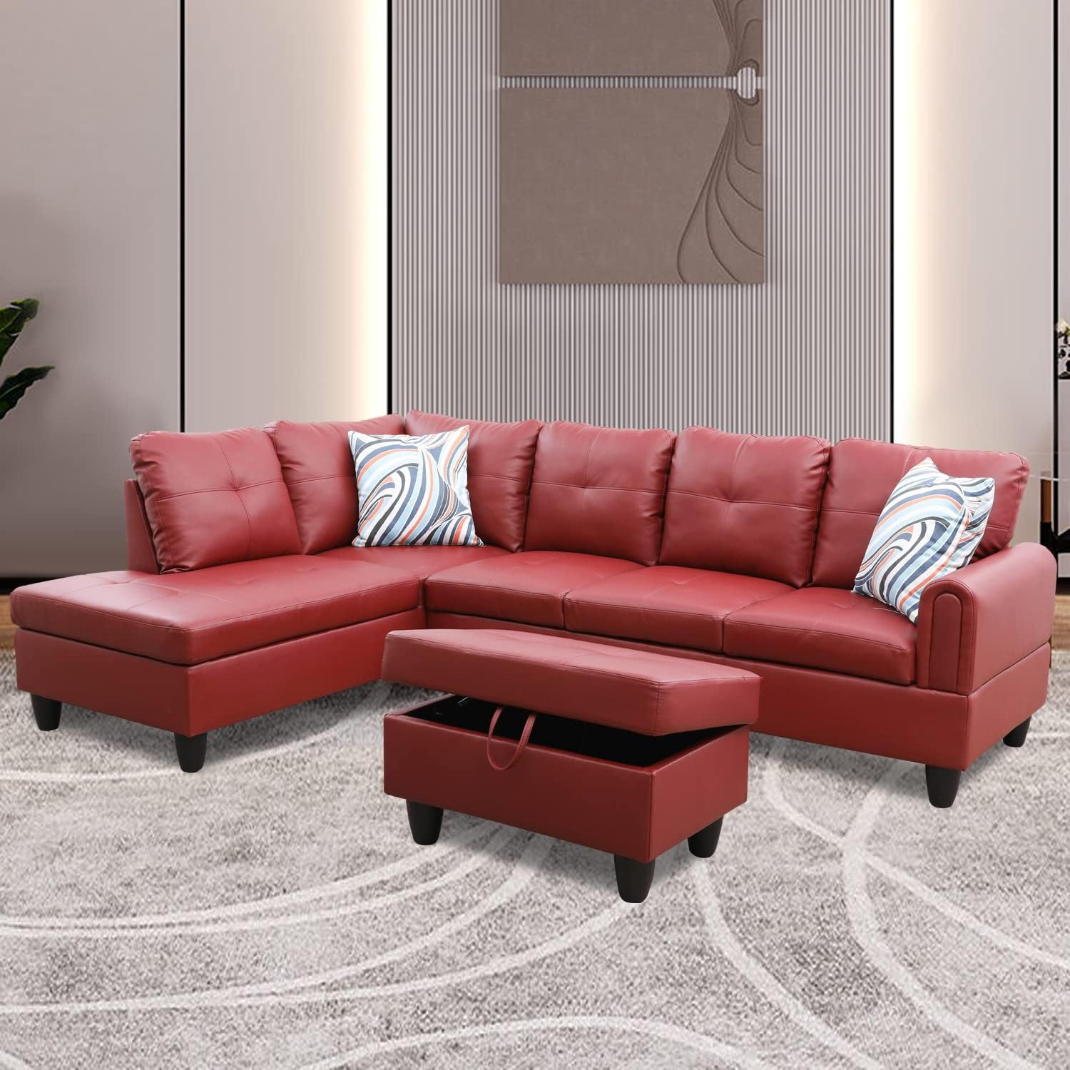 SIENWIEY 3 Piece Sectional Sofa Set, 97" LShape Couch with