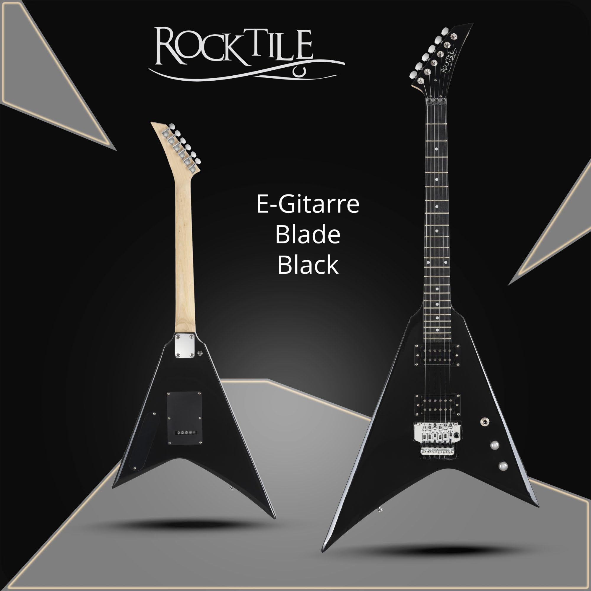 Rocktile MG-3013 Blade E-Gitarre Black, Allgemein, Modell: MG-3013 | Serie: Rocktile Heavy, Gewicht: ca. 3, 1 kg, Anzahl Saiten: 6, Orientierung: Rechtshänder, Inklusive 2, 5 m Gitarrenkabel