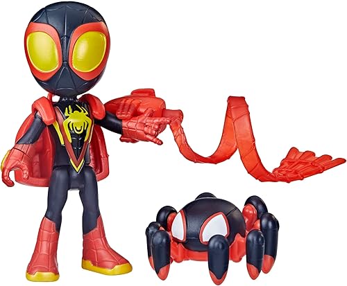 Miniatura 10 de Marvel Spidey and His Amazing Friends Web-Spinners Spidey - Figura de acción de 4 pulgadas con accesorios, accesorio de hilado en red, juguetes para