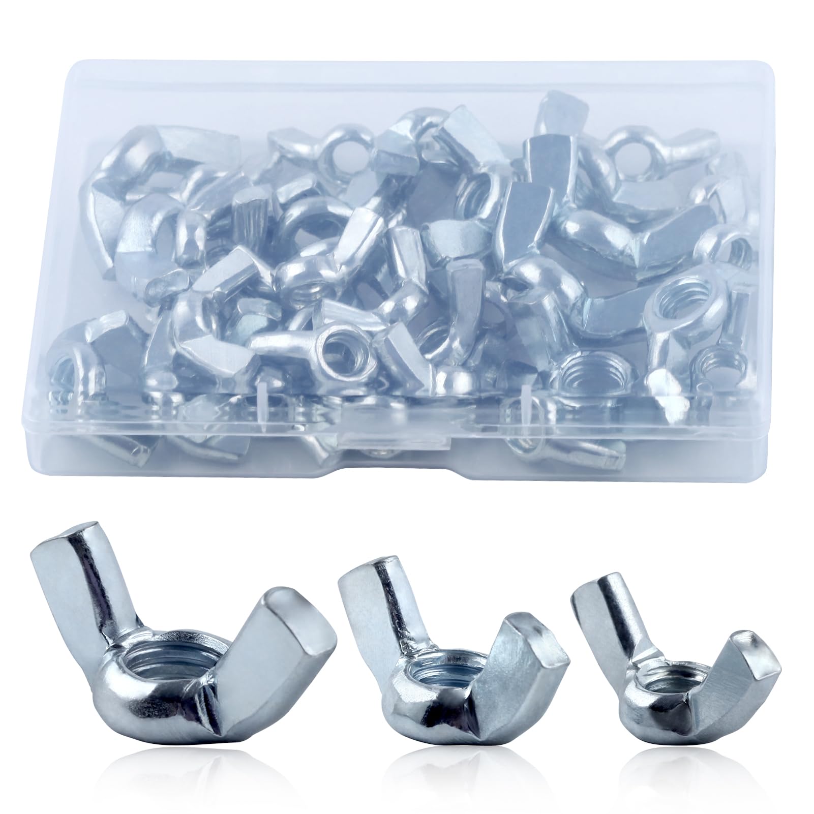 LEONTOOL 35PCS SAE Sizes Wing Nuts Assortment Kit 1/4"-20, 5/16"-25