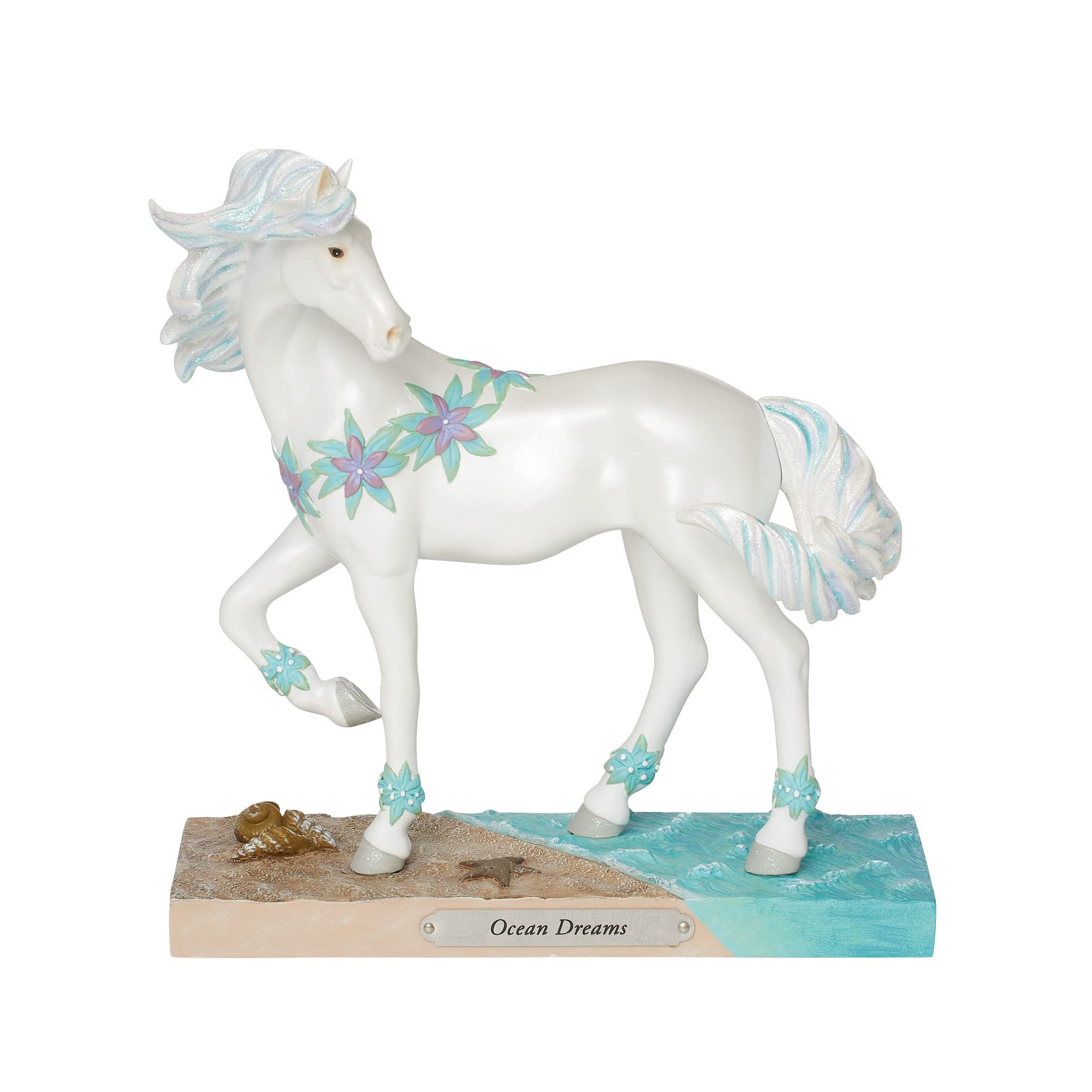 Enesco Boyalı Midilli İzi Okyanus Rüyası Heykelcik, 7,5 İnç, Çok Renkli