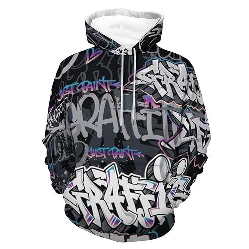 Men's 3D Print Hip-hop Graffiti Graphic Hooded Sweatshirts Cool Hoodies