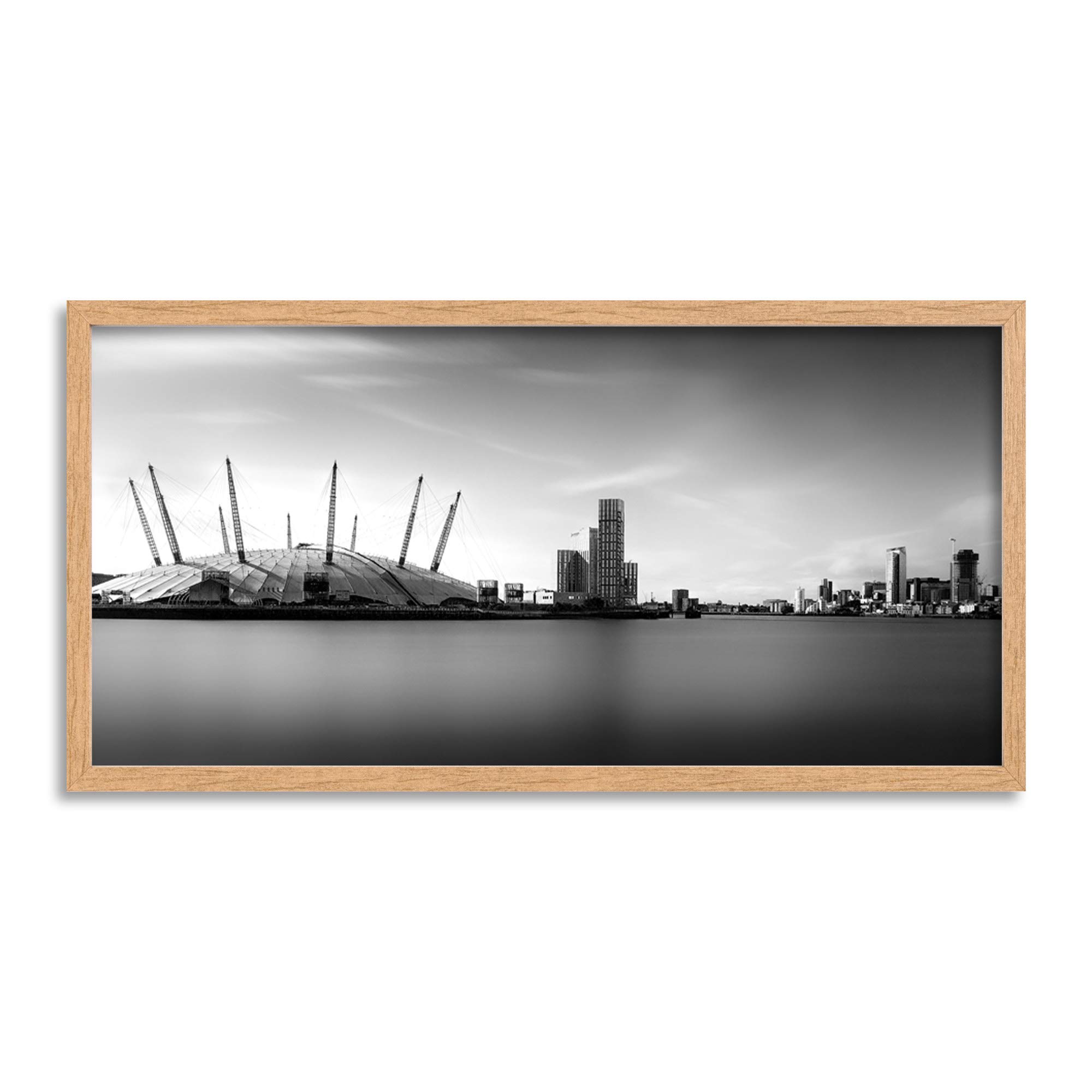 Warby Millenium Dome London Cityscape Photo Framed Wall Art Print Long 25X12 Inch