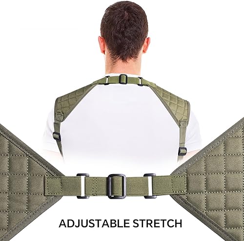 Miniatura 6 de POYOLEE Funda de hombro para pistolas, funda vertical ajustable para pistola con doble bolsa de cargador, funda de transporte oculta universal que