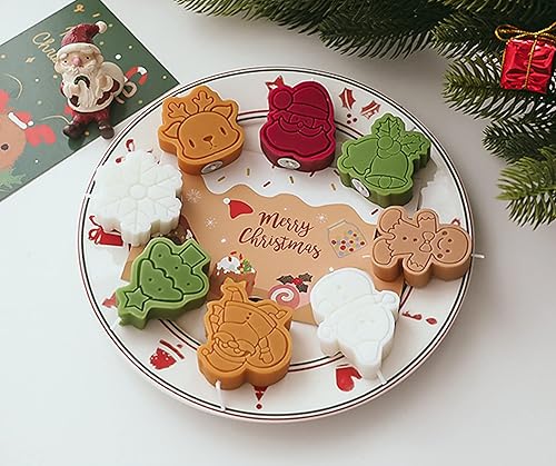 Miniatura 6 de Juego de velas perfumadas de Navidad paquete de 4 velas decorativas hechas a mano de cera de soja aroma de 388oz velas decorativas de árbol de