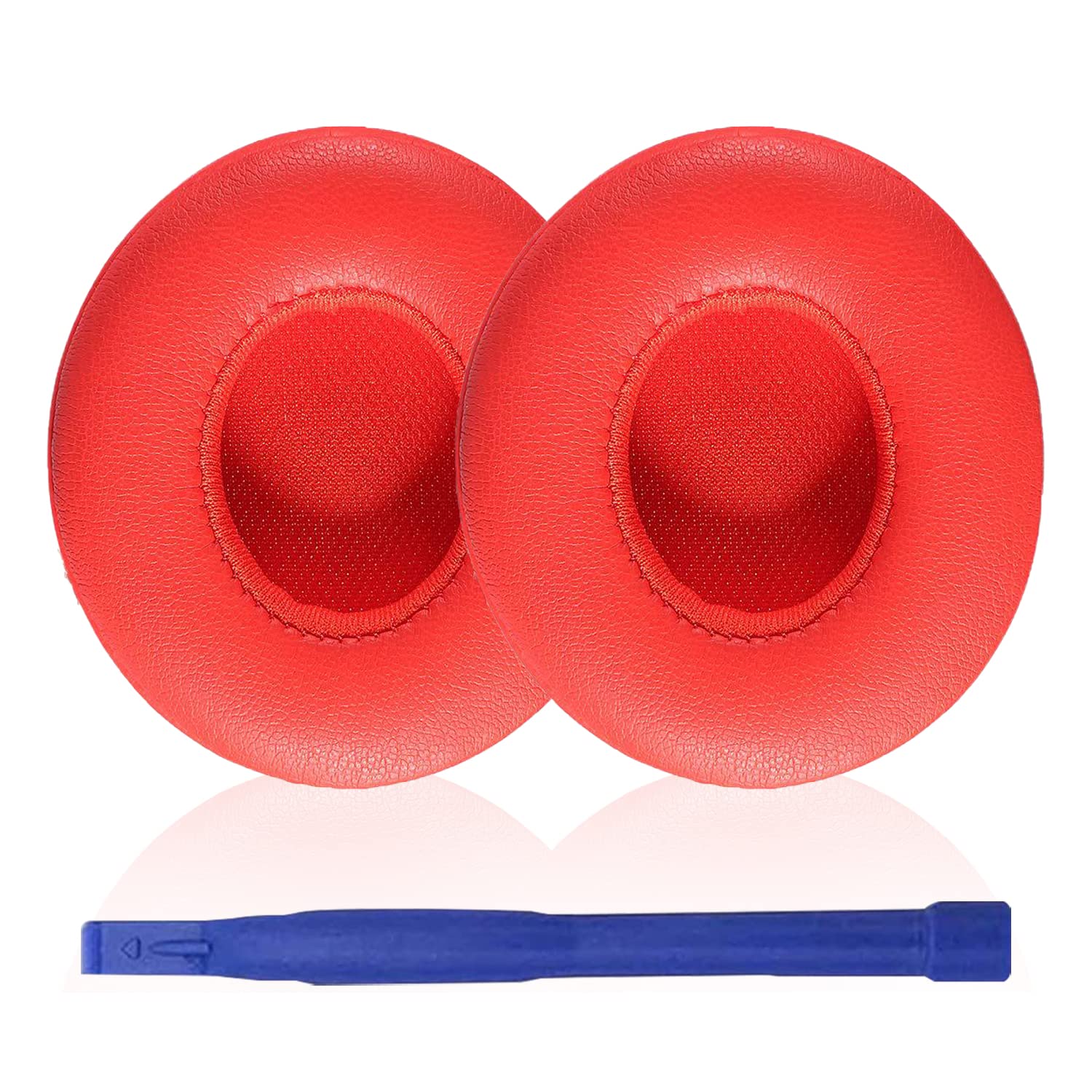 Aiivioll Earpads Cushions Replacement Compatible with Beats Solo 2 & Solo 3 Wireless On-Ear Headphones, Ear Pads with Soft Protein Leather and Memory Foam (Red)
