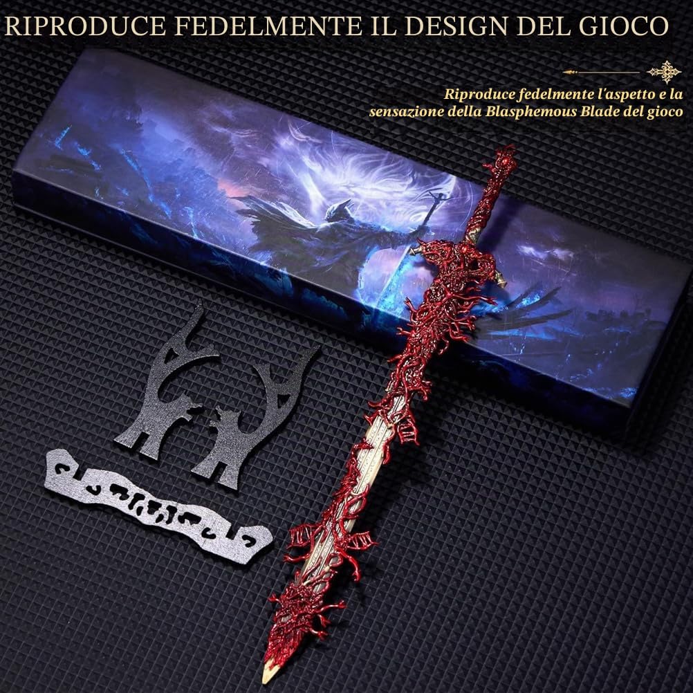 Modello di Lama Blasfema di Elden Rings da 11,8 po,Modelli da Collezione di Oggetti di Scena per Videogiochi,Espositore Squisito per Collezionisti di Videogiochi,Regalo Peri Fan di Nightreign