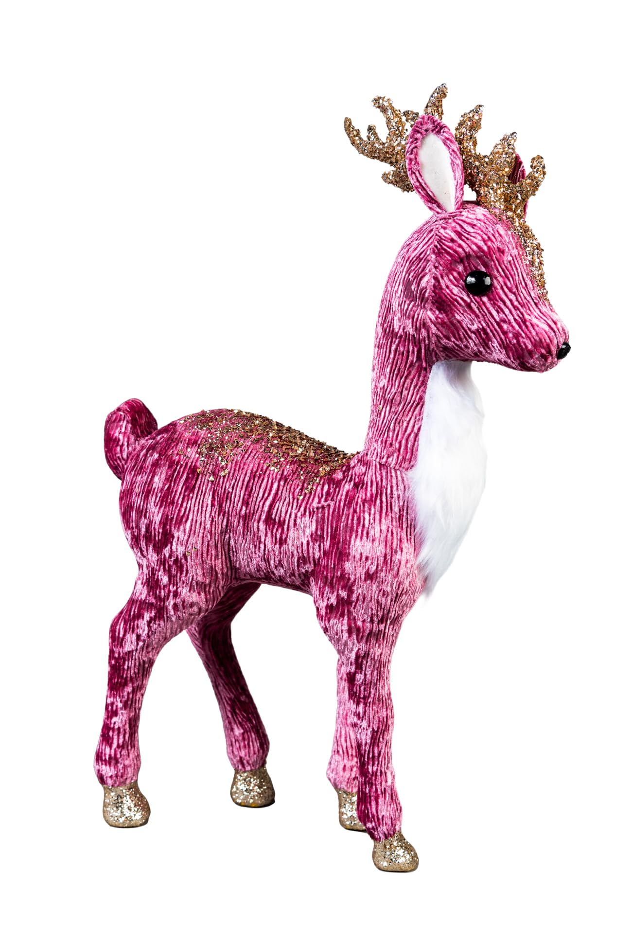 SHATCHI 52cm Reindeer Figure Burgundy/Gold Costume Santa’s Friends Christmas Tabletop Centrepiece Showpieces Home Art & Craft Xmas Party Window Décor