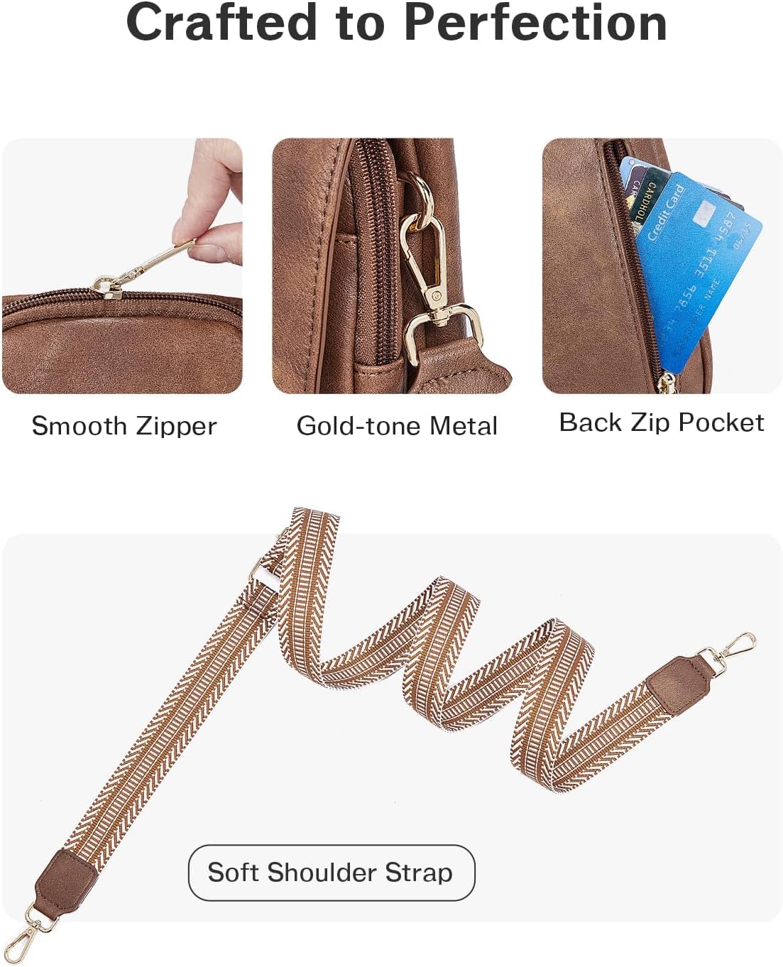 CHOLISS Cell Phone Crossbody Purse Small Cross Body Bag for Woman Leather Travel Wallet Shoulder Handbags with Card Slots