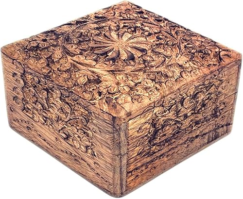 Organizador de joyas antiguas de madera de mango Joyero de madera de mango para mujer, solución de almacenamiento decorativa con diseño elegante y