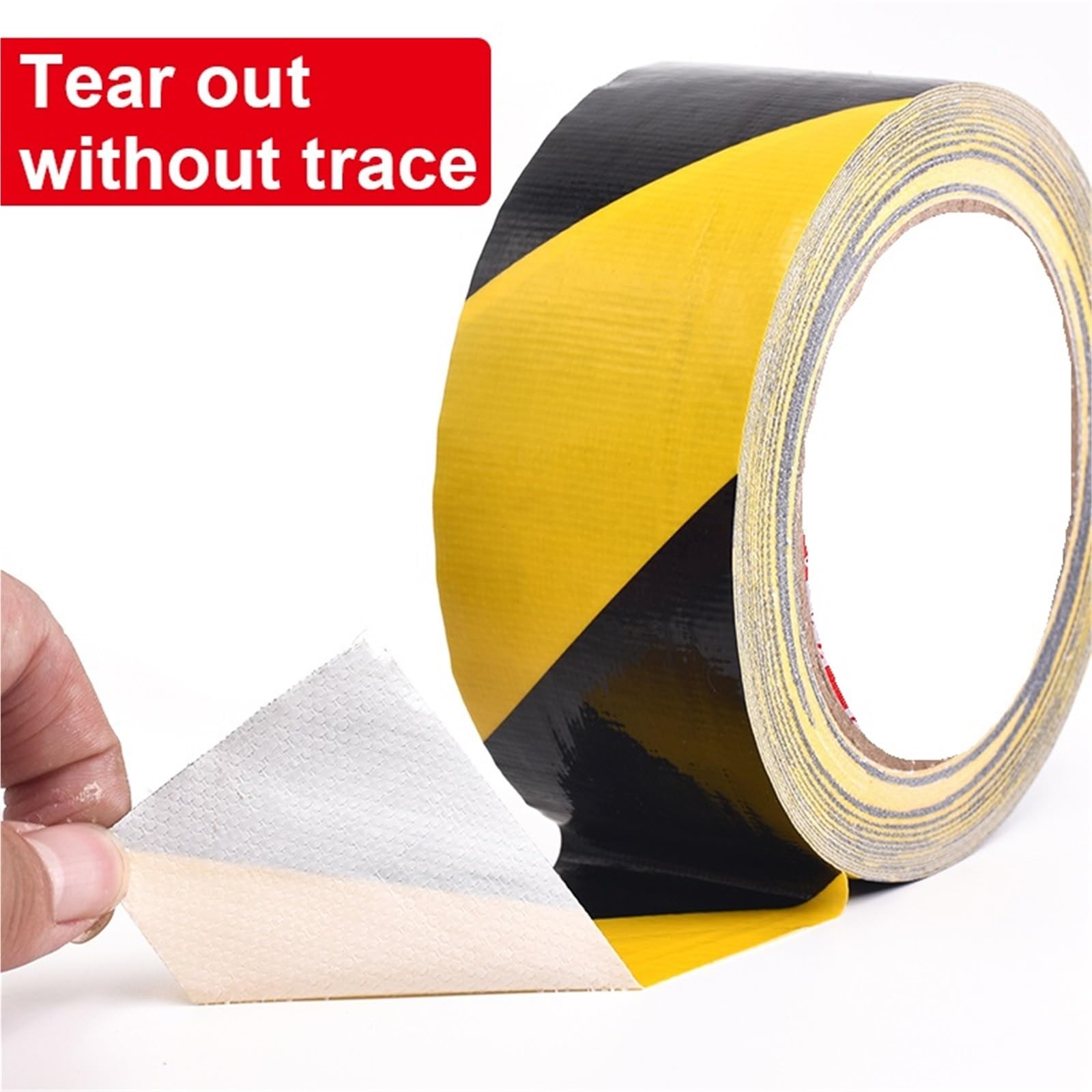 Cinta de señalización para suelos, Amarillo negro 5-100m m de la cinta advertencia peligro marca del piso polietileno(100mm)