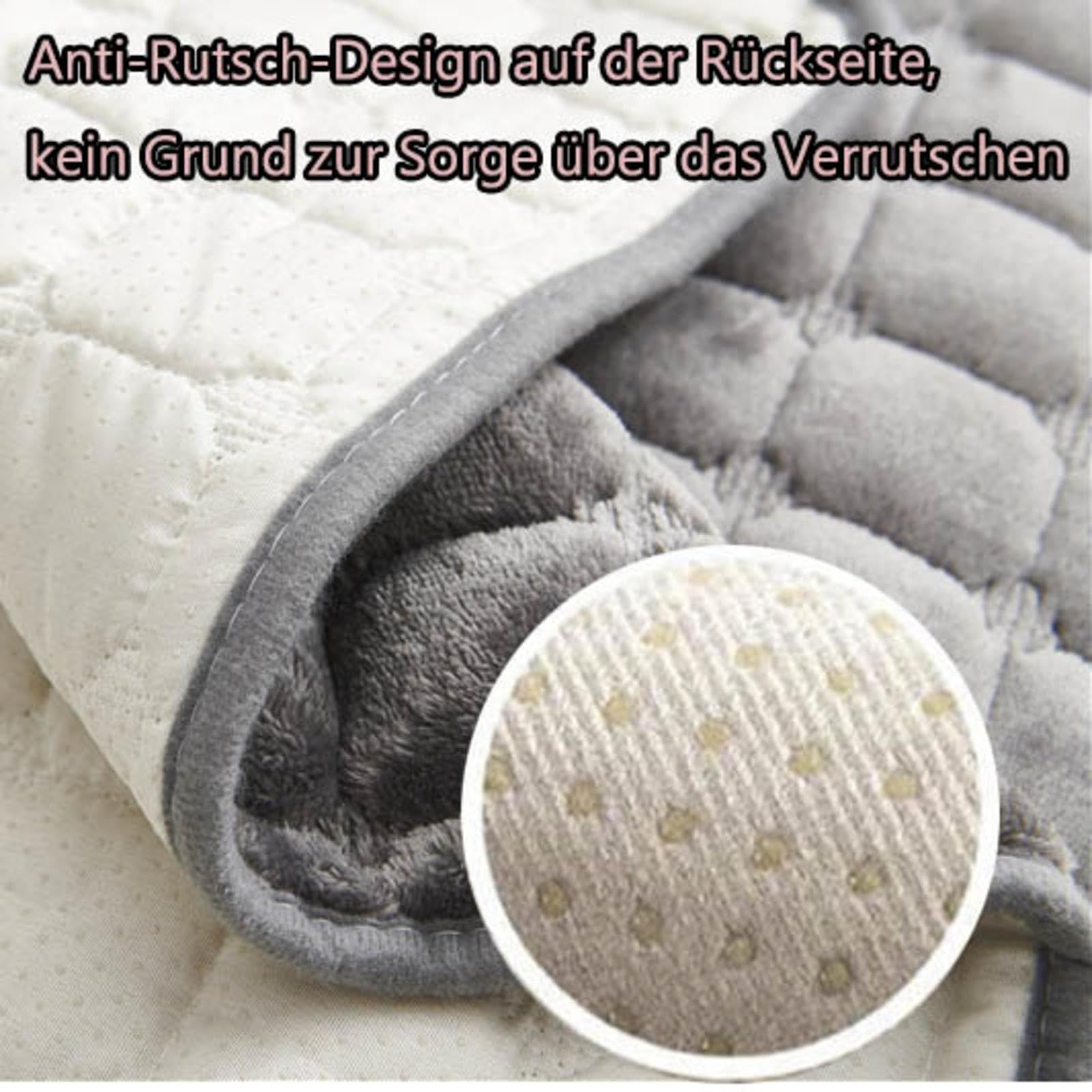 Sesselschoner Mit Armlehne Sessel üBerzug rutschfest Mit Aufbewahrungstasche SesselüBerwüRfe Armlehnenschoner BezüG FüR Zuhause Mit Kindern Und Haustieren,Gray-1Sitz(53x190cm) (Packung mit 2)