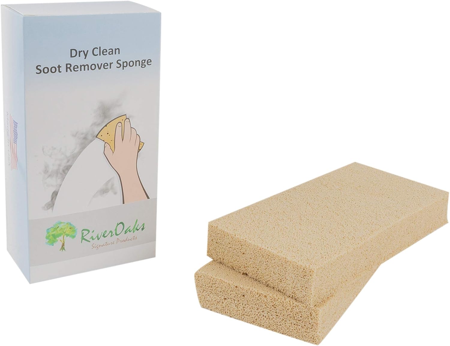 Dry Cleaning Soot Eraser Sponge (2Pack) Smoke, Soot, Dust and Dirt