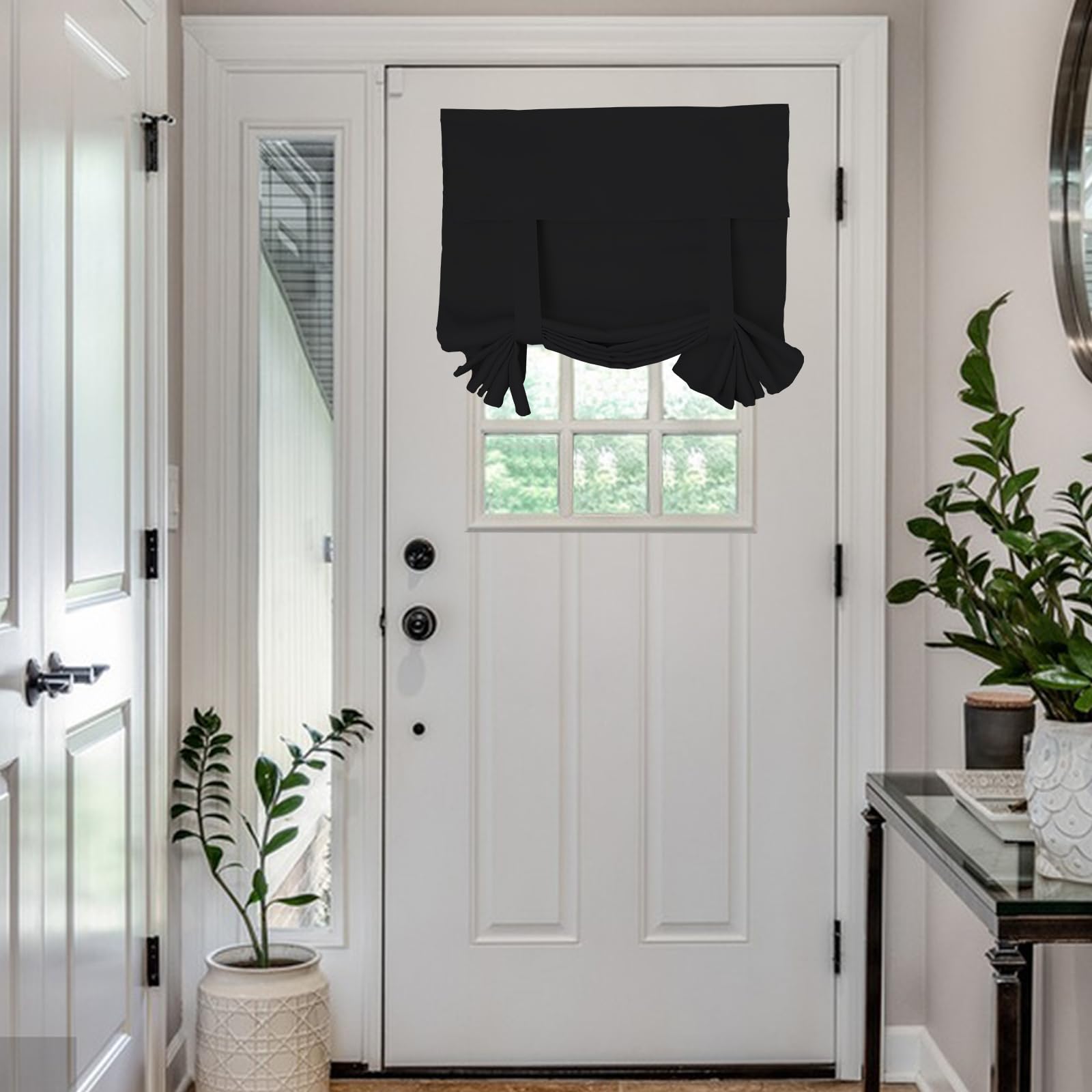 Maritown Door Window Curtains 1 Panel No Drill Blackout Privacy French Door Blinds Front Door Curtain Stick on Shades for Patio Door Backdoor Classroom Glass Door Window Cover