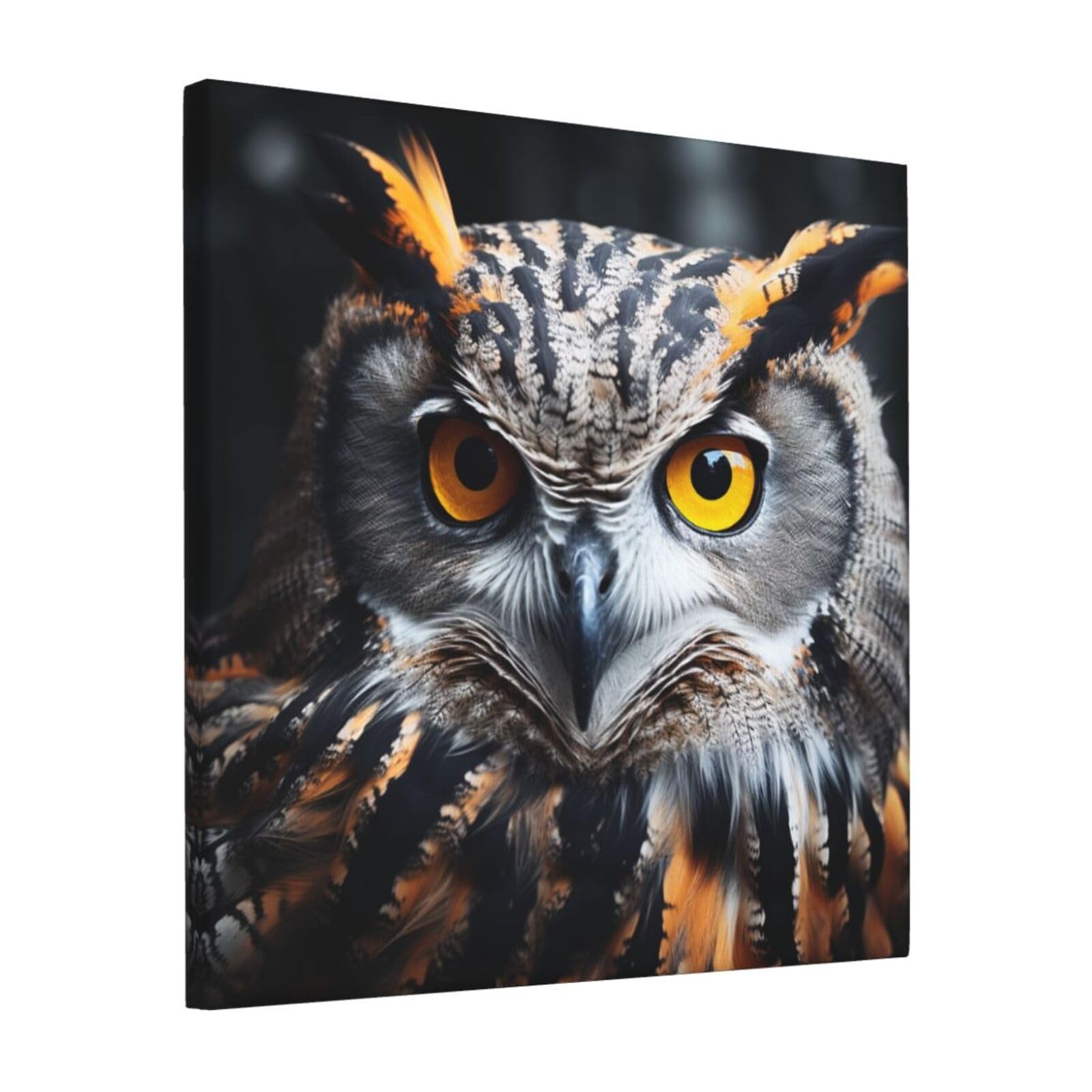 FodPand Owl Head Portrait Canvas Wall Art for Living Room Wall Decor 12"x12" Modern Artwork Painting Pictures Hanging Canvas Prints Aesthetic Wall Art for Bedroom Bathroom Office Wallart Decor