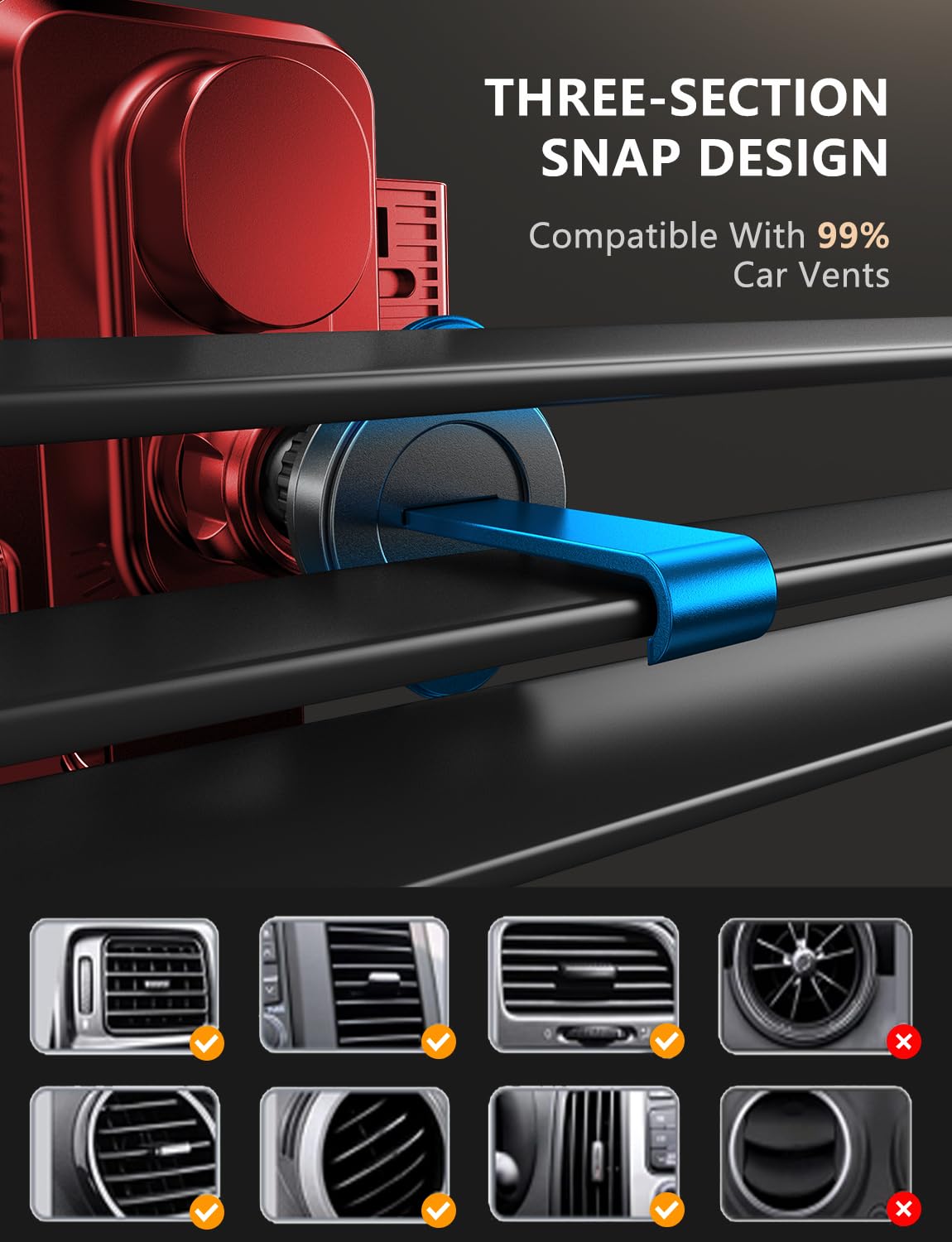 JOYMASS Cargador inalámbrico de coche, soportes de teléfono para tu coche, 15 W, soporte de teléfono de sujeción automática, accesorios de coche para iPhone 16, 15, 14, 13, 12 Mini Pro Max 11, Samsung