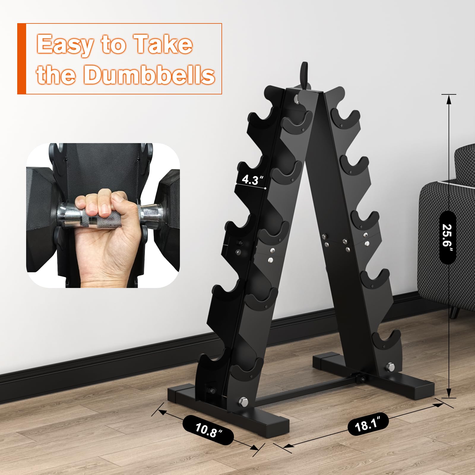 Repforce Dumbbell Racks Snapklik.com : Dumbbell Rack Stand Only, Heavy Duty A-Frame Dumbbell ...