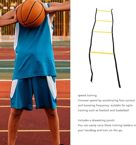 Miniatura 6 de TYTOGE Escaleras de agilidad para entrenamiento de velocidad 2 unidades 4 escaleras escaleras de entrenamiento de velocidad con bolsa de transporte