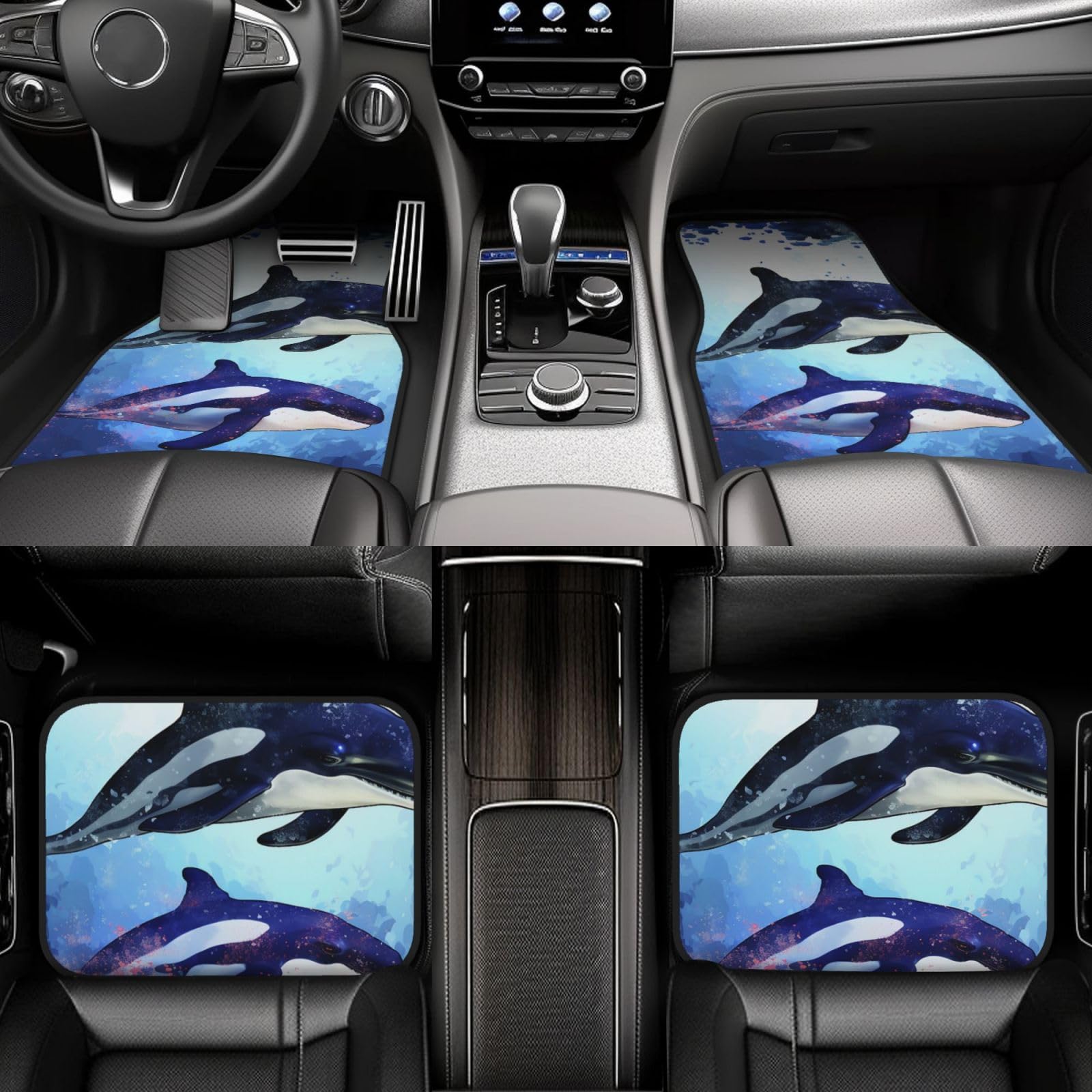 Alfombrillas universales de coche decorativas de orca para camión y SUV 7