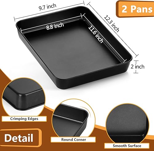 Miniatura 9 de P&P CHEF - Molde para lasaña antiadherente rectangular, bandeja para hornear de 12.3 pulgadas de profundidad para lasaña de brownie, utensilios para