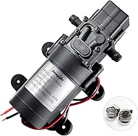 bayite 12V Self-Priming Diaphragm Water Pump 1.2 GPM 80 PSI w/ Pressure Switch & Hose Clamps for RV Boat Marine ATV