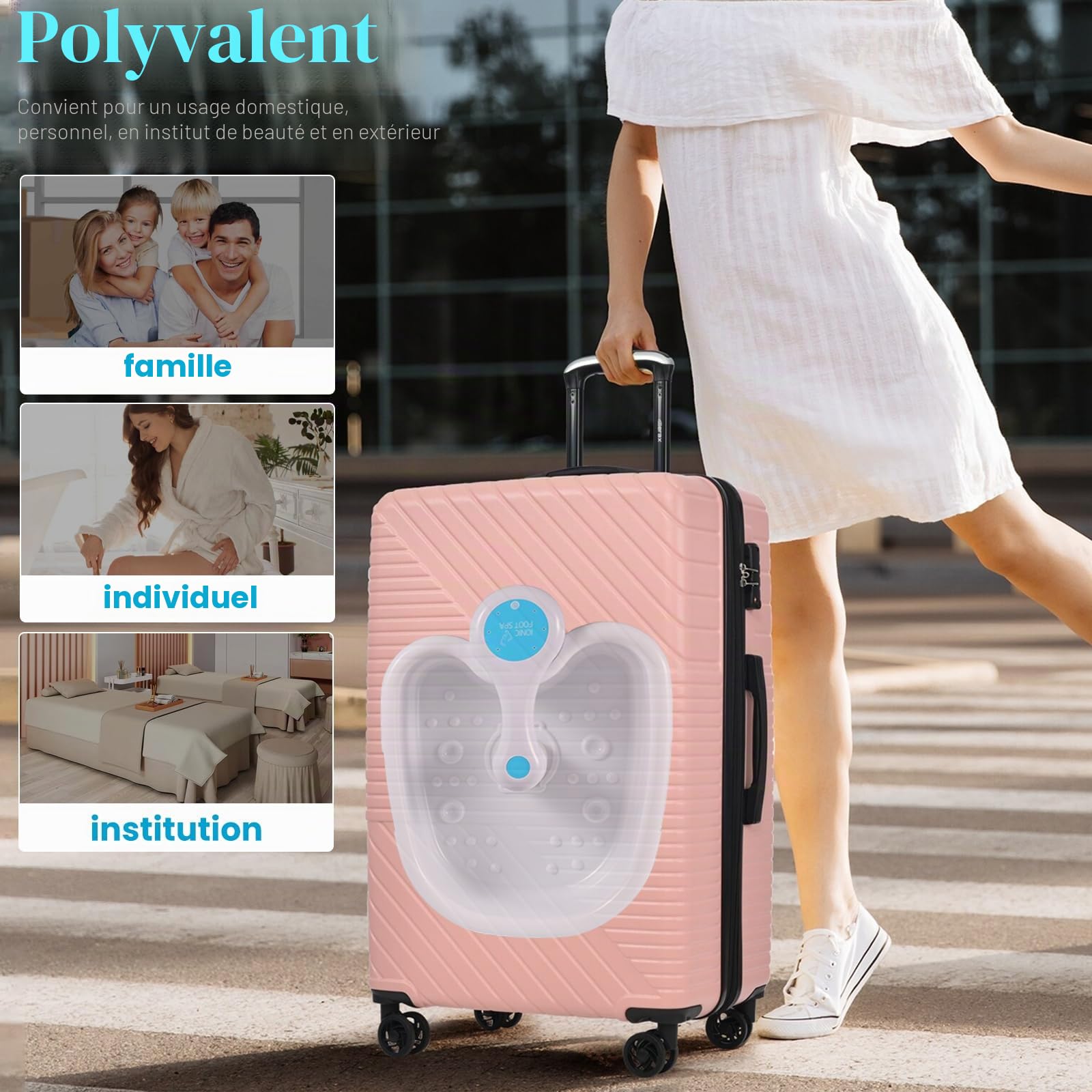 Bain de pieds ionique, appareil de massage pour bain de pieds, bain de pieds détox, détoxification par électrolyse, système de bain de pieds ionique, machine de nettoyage portable pour les pieds