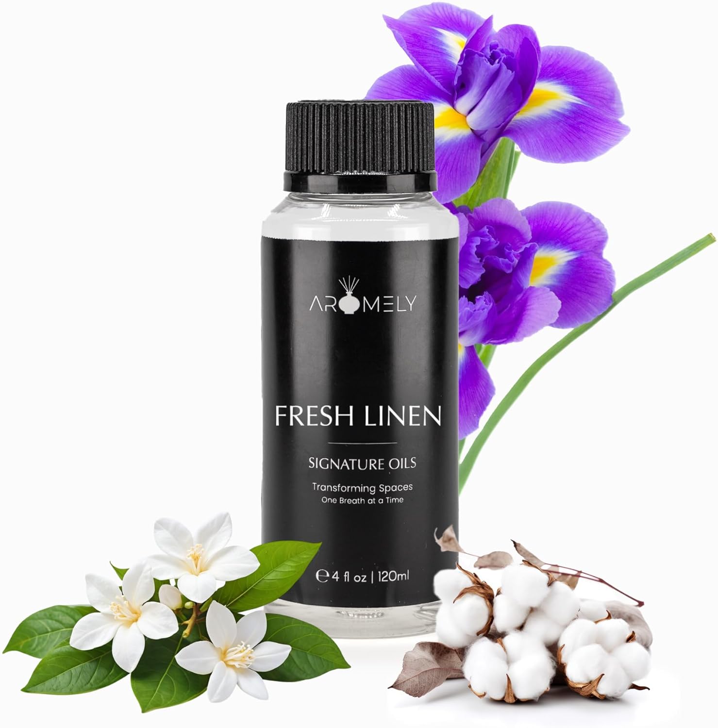 AROMELY Fresh Linen Essential Diffuser Oil Blend - Signature Diffuser Aroma Scent - Luxurious Fragrance with Notes Cool Cotton, Airy Musk and Soft Powdery Florals. (120ml)