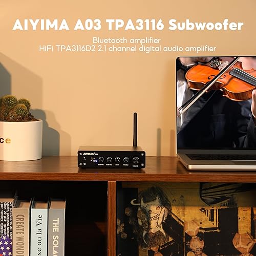 Miniatura 5 de AIYIMA A03 2.1 Canal Clase D Amplificador 50W+50W+100W TPA3116 Subwoofer Bluetooth Amp HiFi Amplificador de Potencia con Adaptador de Corriente