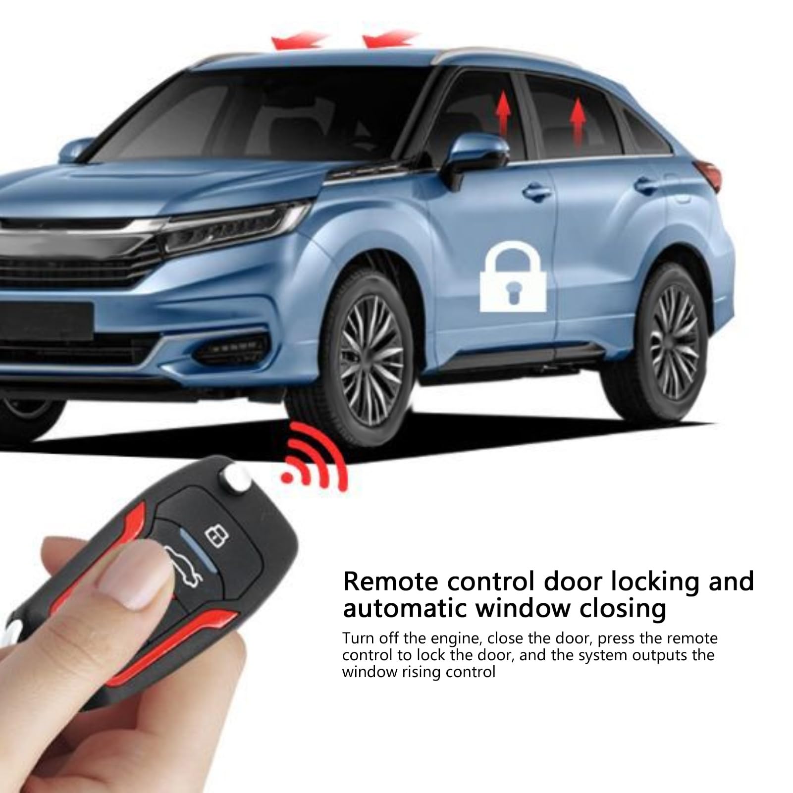 Auto-Sicherheitsalarmanlage, Schlüsselloser Zugang, Push-Start-Fernbedienung, Einbrecher mit Smart Key für Alle 12-V-Fahrzeuge, ABS-Material