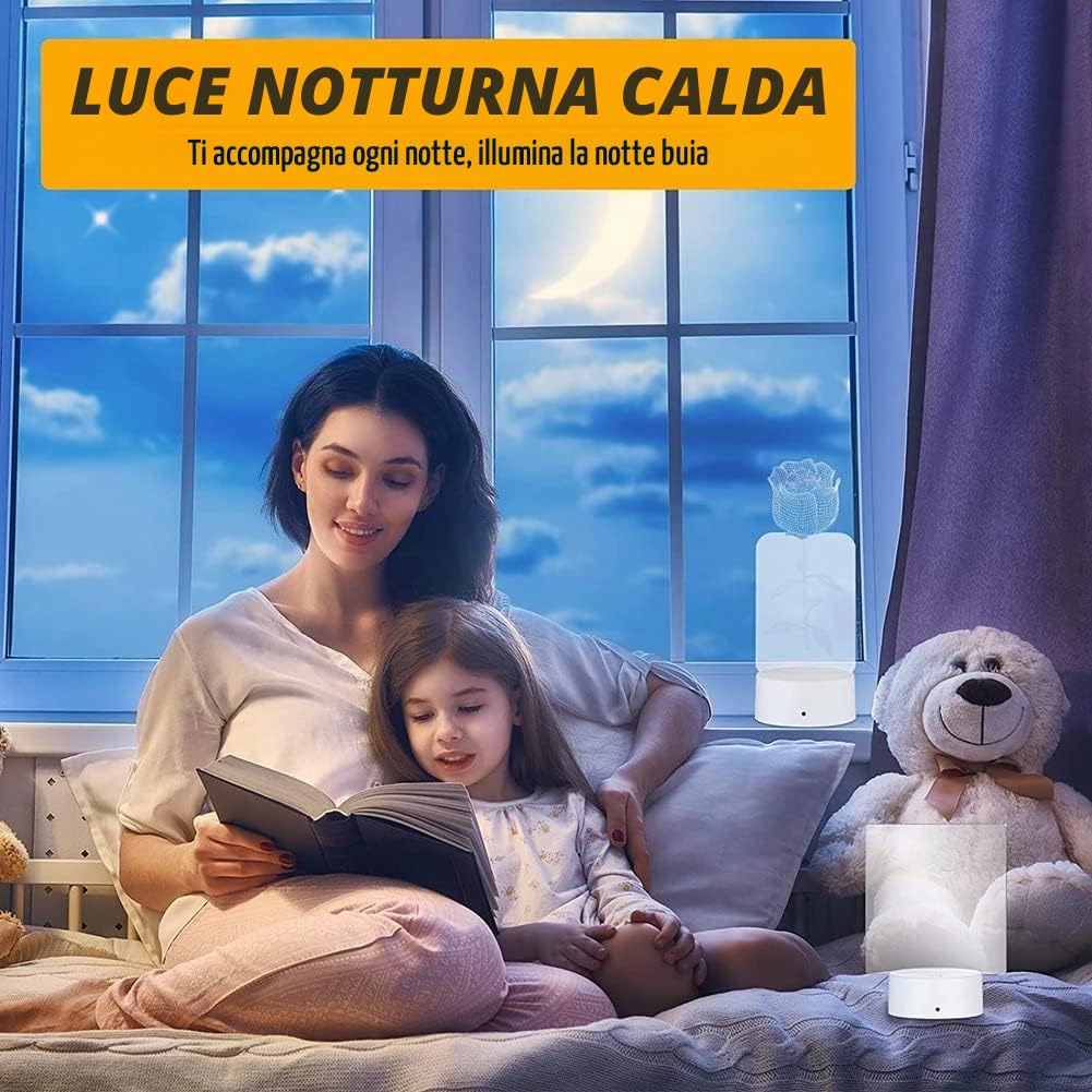 Base per Lampada un Luce Notturna un LED 3D da 12 Pezzi + + USB, Espositore per Esposizione di Luci un 16 Colori per Bianca Acrilico