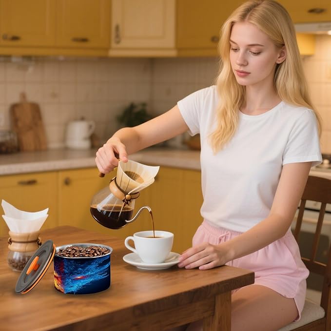 ALAZA Dragon Water Fire Black Coffee Canister 30oz miniatura 9