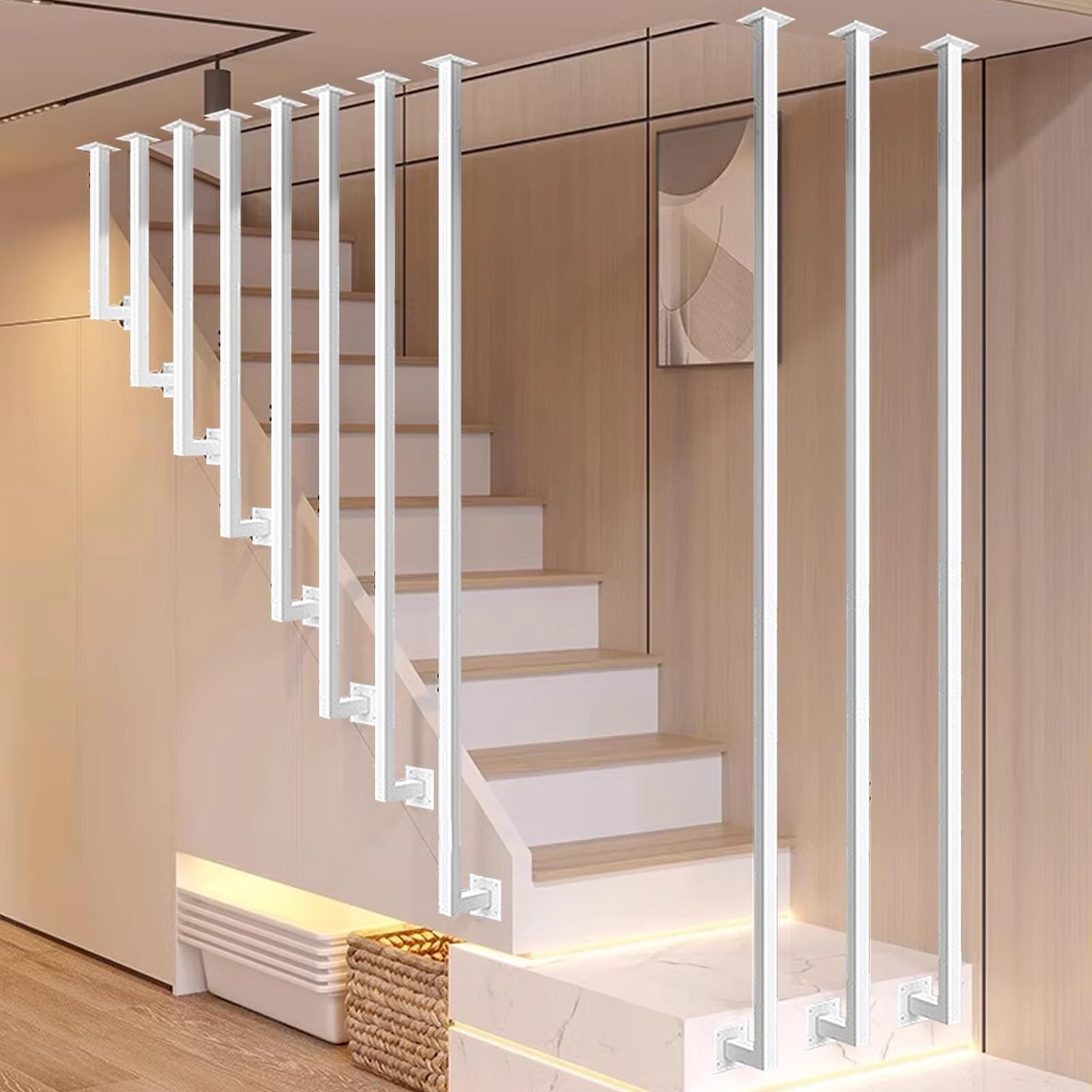 Garde-corps en fer forgé haut de gamme style transitionnel architectural en L