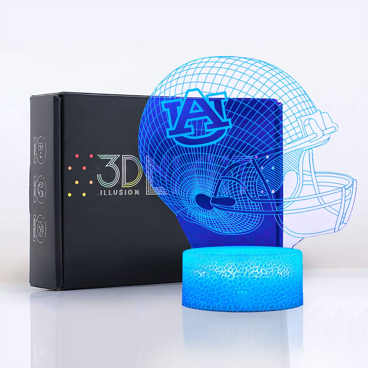 auburn football helmet lamp Ikavis 3D LED Night Light Tigers Flat Acrylic Illusion Lighting with 7 Colors and Touch Sensor, Sports Fan Nightlight Gift for Kids, Boys, Girls, Men or Women: Buy 13 Fishing Force Ice badge holder hook Let your team pride Color:Sea Breeze Blue