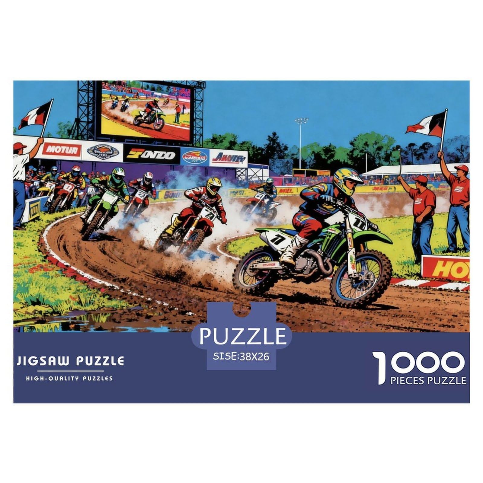 Dirtbike Wooden Jigsaw Puzzle Waterproof 1000 Piece Puzzles for Adults Challenging And Brainteasing Games — image 1