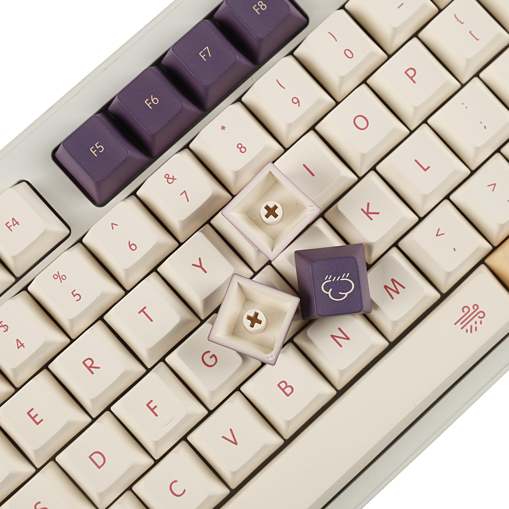 YMDK Lot de touches en PBT épais pour clavier QWERTZ AZERTY MX 1,7 mm d'épaisseur
