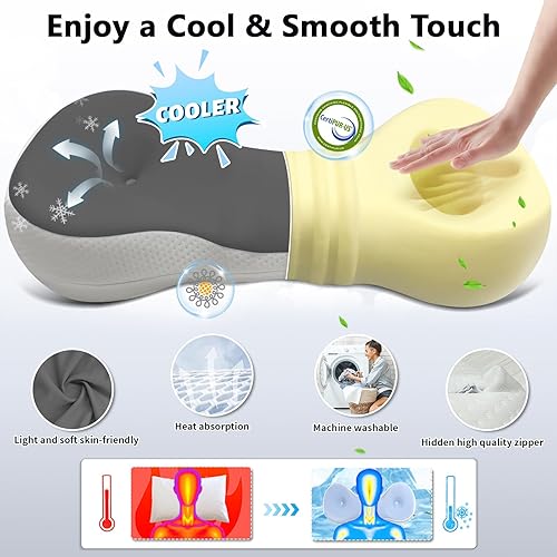 Miniatura 6 de Almohada Cervical de Rodillo para el Cuello, Di Adiós al Dolor de Cuello, Almohada de Soporte de Cuello para Viaje para Dormir de Lado, Almohada de