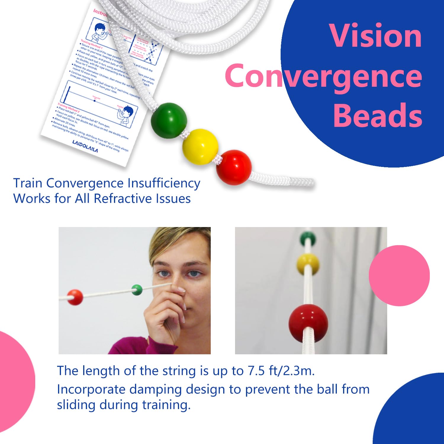 Amazon.com: 7.5 ft Vision Convergence Beads Training Kit – Snellen